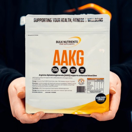 Bulk Nutrients' Arginine Alphaketogluterate (AAKG) this supplement can help to give users higher energy levels while training in the gym.
