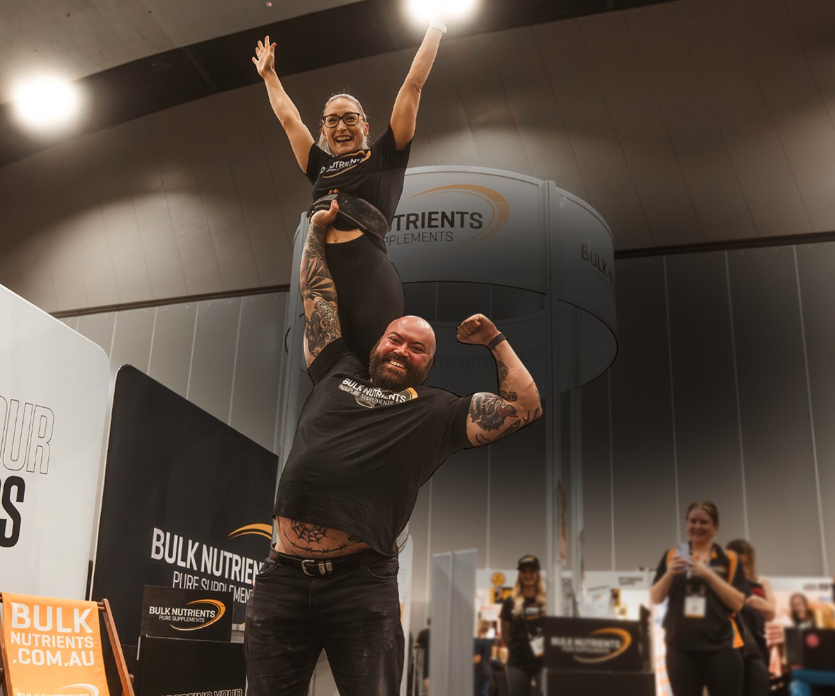 Bulk Nutrients Sarah being lifted by Macauley Tinker