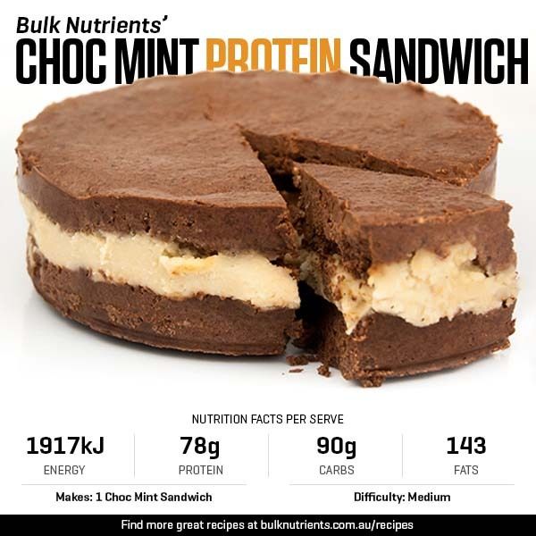 Choc Mint Protein Sandwich recipe from Bulk Nutrients 