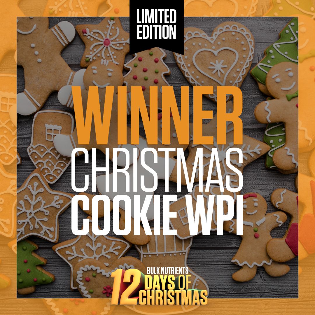 Bulk Nutrients' 12 Days of Christmas 2020 Winners: Whey Protein Isolate in Christmas Cookie 