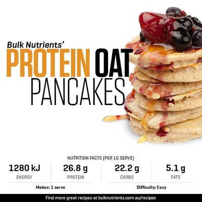 High Protein Oat Pancakes recipe from Bulk Nutrients
