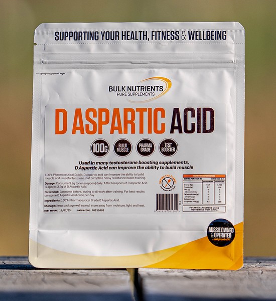 Bulk Nutrients' D Aspartic Acid can improve the ability to build muscle and used in many testosterone boosting supplements