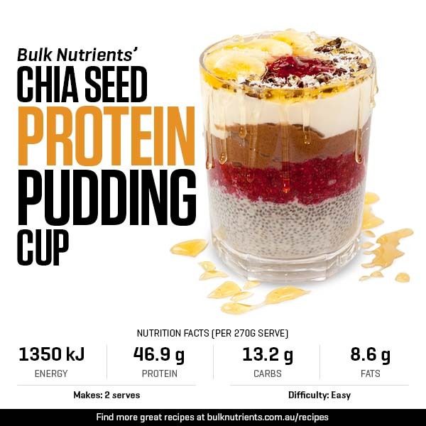 Chia Seed Protein Pudding Cup recipe from Bulk Nutrients 