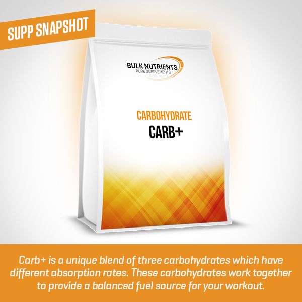 Carb+ is a unique blend of three carbohydrates which have different absorption rates. these carbohydrates work together to provide a balanced fuel source for your workout.