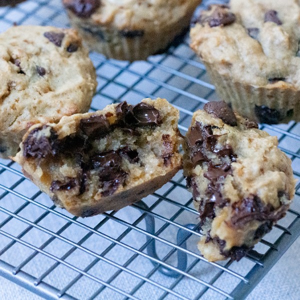 High Protein Easy Banana and Choc Chip Cupcakes recipe from Bulk Nutrients