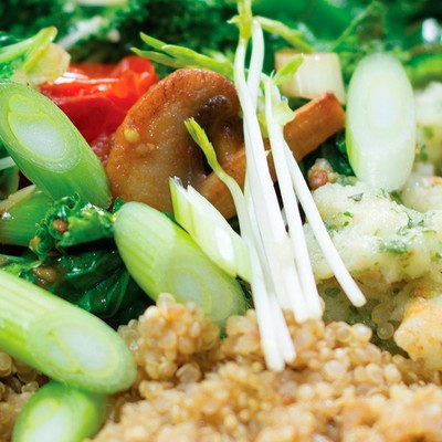 High Protein Egg, Quinoa and Greens Breakfast Bowl recipe from Bulk Nutrients