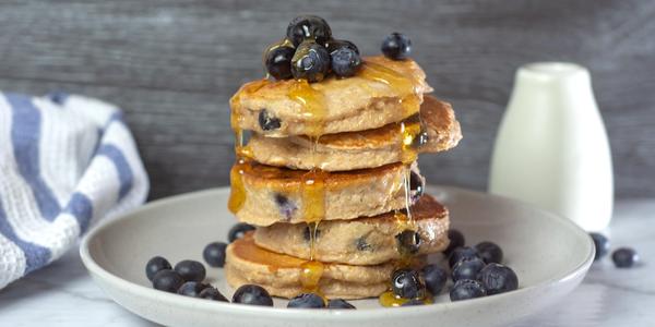 High Protein Blueberry and Maple Protein Pancake Stack recipe from Bulk Nutrients