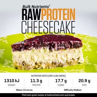 Raw Protein Cheesecake recipe from Bulk Nutrients 