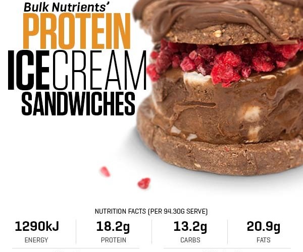 Protein Ice Cream Sandwiches recipe from Bulk Nutrients