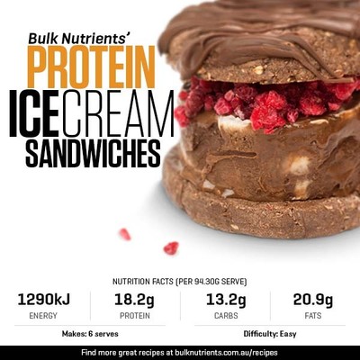 Protein Ice Cream Sandwiches recipe from Bulk Nutrients