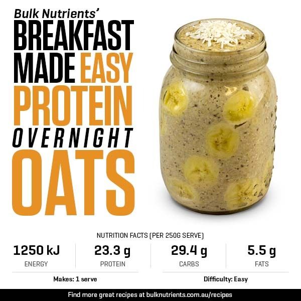 Breakfast Made Easy - Protein Overnight Oats recipe from Bulk Nutrients