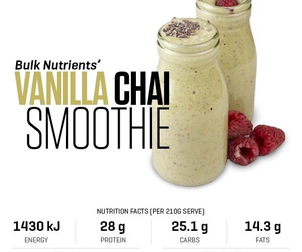 Vanilla Chai Smoothie recipe from Bulk Nutrients