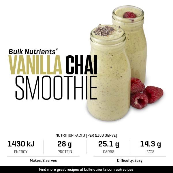 Vanilla Chai Smoothie recipe from Bulk Nutrients 