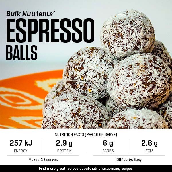 Espresso Balls recipe from Bulk Nutrients 