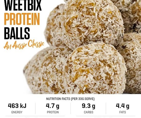 An Aussie Classic - Weetbix Protein Balls recipe from Bulk Nutrients