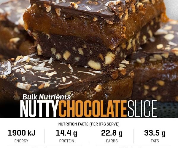 Nutty Chocolate Slice recipe from Bulk Nutrients