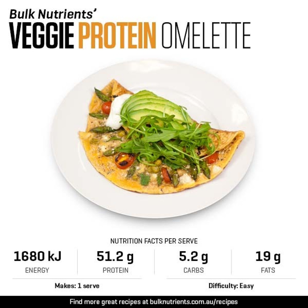 Quick Veggie Protein Omelette Recipe | Bulk Nutrients Recipe