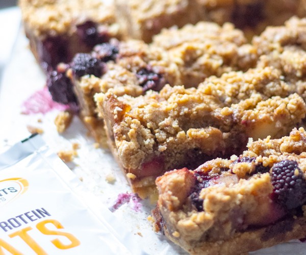 High protein Apple Blackberry Slice recipe from Bulk Nutrients