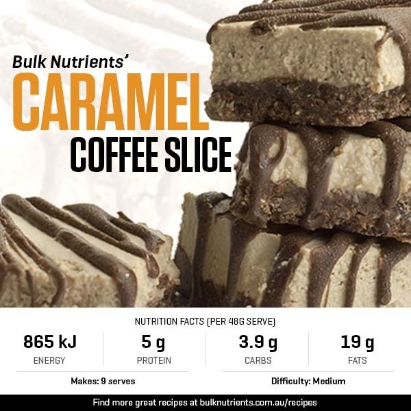 Caramel Coffee Slice recipe from Bulk Nutrients
