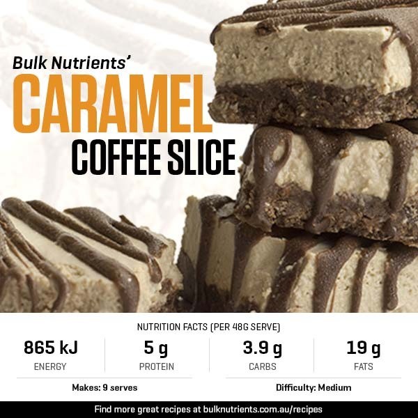 Caramel Coffee Slice recipe from Bulk Nutrients 