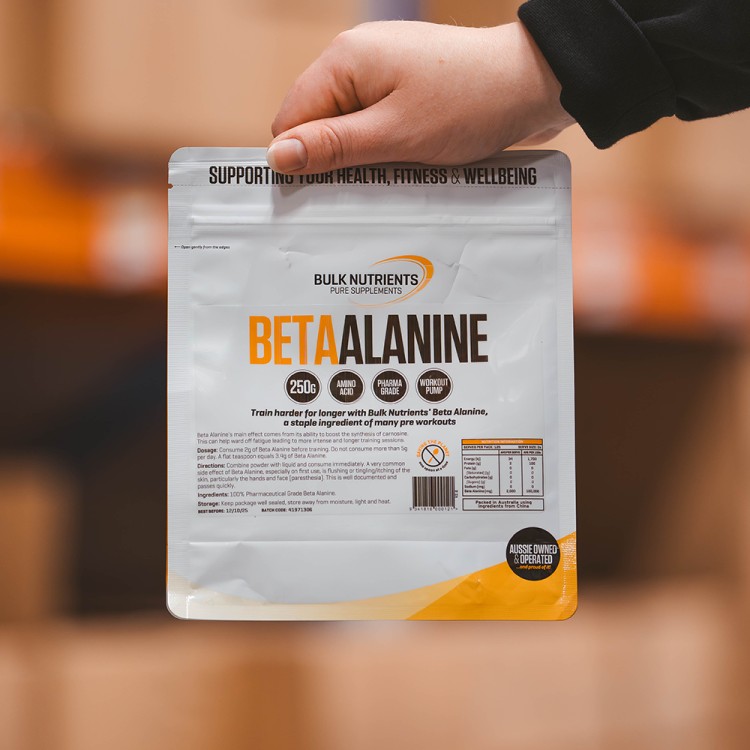 Train harder for longer with Bulk Nutrients' Beta Alanine, a staple ingredient of many pre workouts