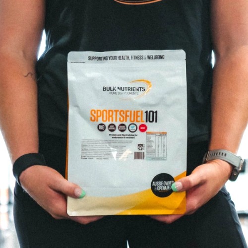 Fuel your body with SportsFuel 101 HASTA tested, a blend of carbs, protein, amino acids, and electrolytes to support energy, hydration, muscle recovery, and sustained performance. 