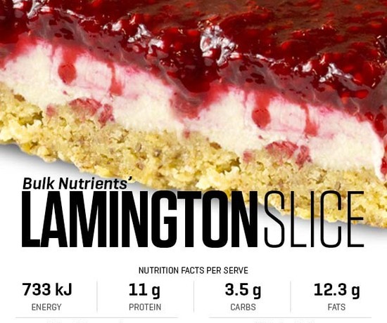 Lamington Slice recipe from Bulk Nutrients