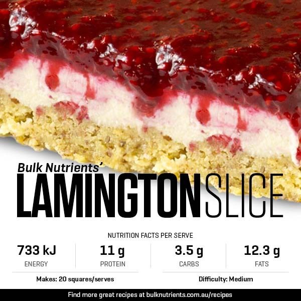 Lamington Slice recipe from Bulk Nutrients 