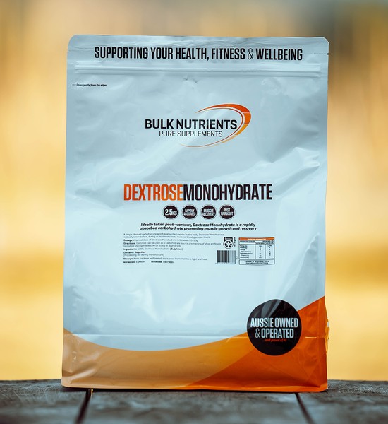 Bulk Nutrients' Dextrose Monohydrate is ideal taken post-workout and mixes well with whey for a quick post workout nutrition.
