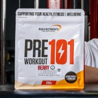 Bulk Nutrients' Pre Workout 101 certified to crush workouts offers sustained energy more focus and no crash