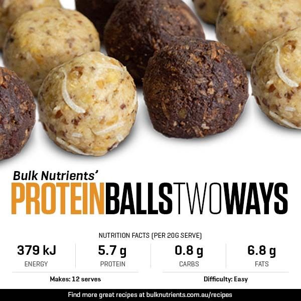 Protein Balls Two Ways recipe from Bulk Nutrients 