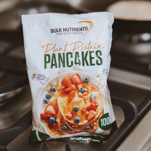 Enjoy a delicious and healthy snack or meal with Bulk Nutrients' Plant Protein Pancakes - packed with natural plant-based ingredients.