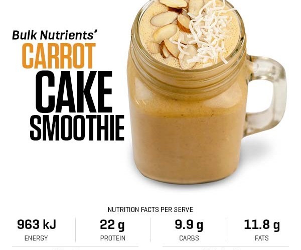 Carrot Cake Smoothie recipe from Bulk Nutrients