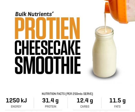 Protein Cheesecake Smoothie recipe from Bulk Nutrients