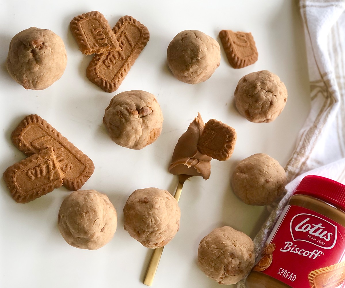 Salted Caramel Biscoff Cookie Dough Balls
