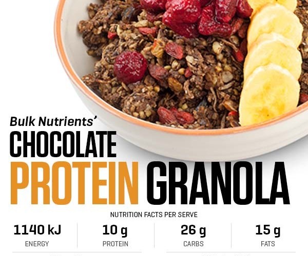 Chocolate Protein Granola recipe from Bulk Nutrients