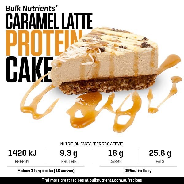 Caramel Latte Protein Cake recipe from Bulk Nutrients