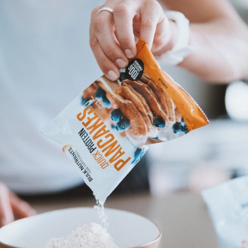 Whip up a tasty, protein-packed breakfast in minutes with Bulk Nutrients' Quick Protein Pancakes. Single serve sachets make cooking a breeze.