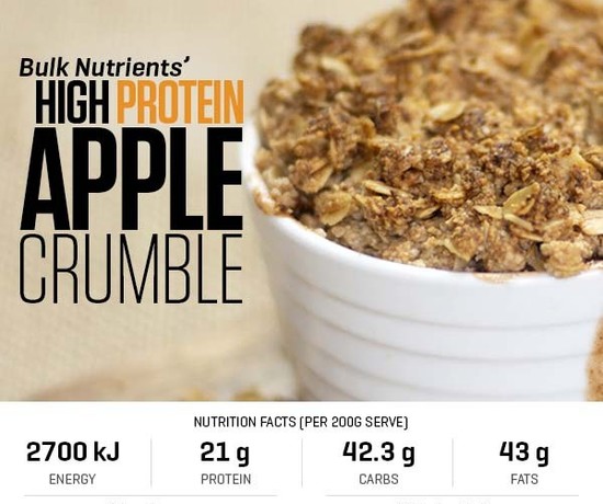 High Protein Apple Crumble recipe from Bulk Nutrients.