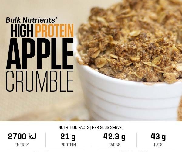 High Protein Apple Crumble recipe from Bulk Nutrients.