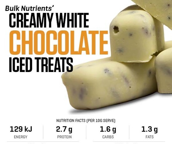 Creamy White Chocolate Iced Treats recipe from Bulk Nutrients