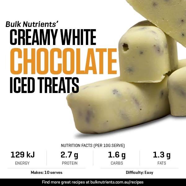 Creamy White Chocolate Iced Treats recipe from Bulk Nutrients 