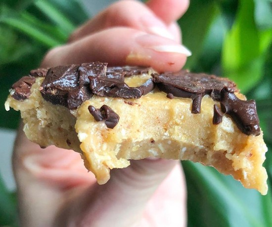 High protein Salted Caramel Cookie Dough Brownie recipe from Bulk Nutrients