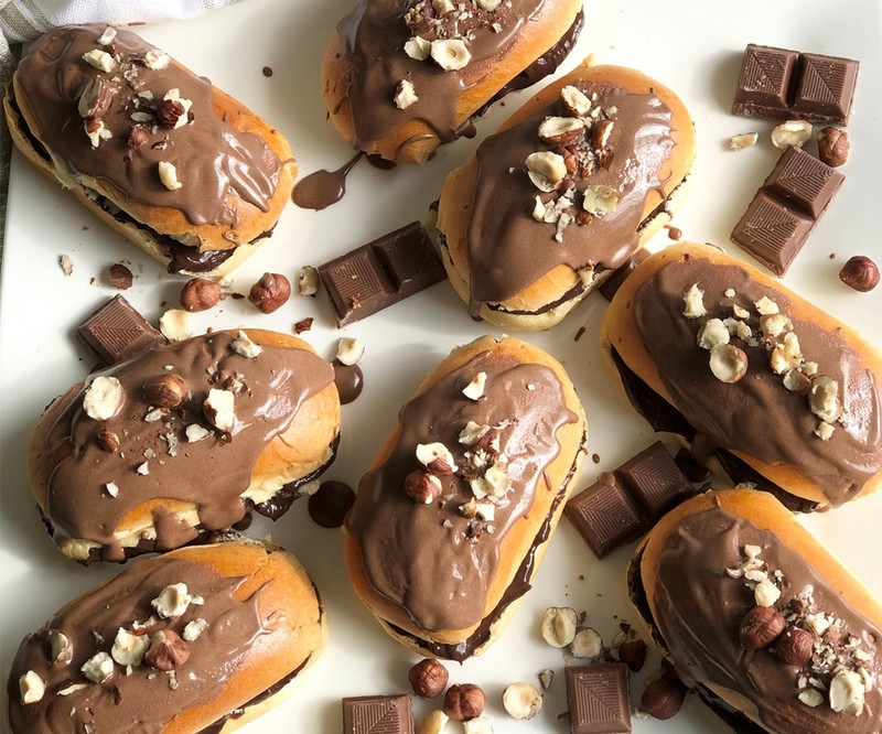 Choc Hazelnut Eclairs