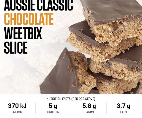 An Aussie Classic - Chocolate Weetbix Slice recipe from Bulk Nutrients