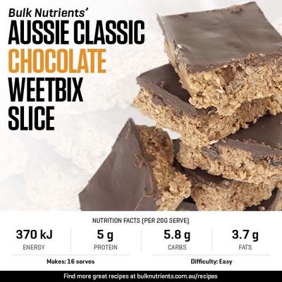 An Aussie Classic - Chocolate Weetbix Slice recipe from Bulk Nutrients