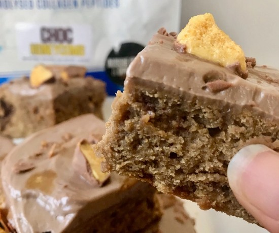 High protein Choc Honeycomb Collagen Cookie Dough bread recipe from Bulk Nutrients