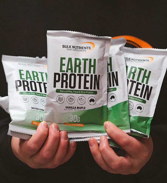 Bulk Nutrients' Earth Protein Sample Pack consists of 7 handy single serve sachets and its a great way to try our most popular plant based protein