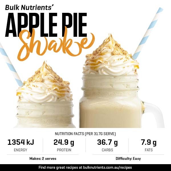 12 Days of Christmas - Apple Pie Shake recipe from Bulk Nutrients