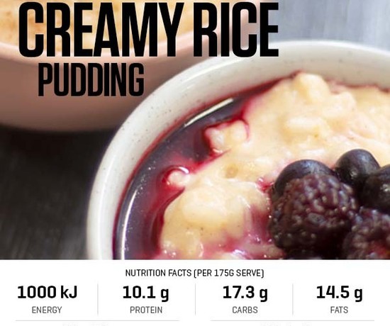 High Protein Creamy Rice Pudding recipe from Bulk Nutrients